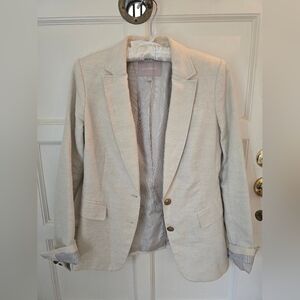 Banana Republic Light Cream Linen-Blend Blazer Size 4